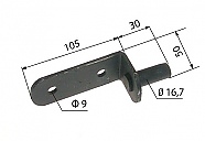Кука за панта за врата Ф16 черна