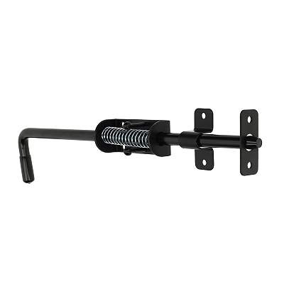 Резе за врата 420/14 мм, тясна основа с пружина, черен мат