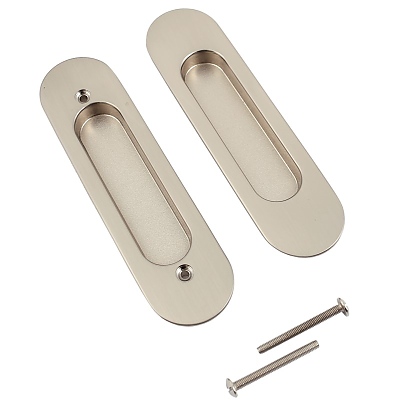 Вградена метална дръжка за врата 150х40х11 никел к-кт 2бр