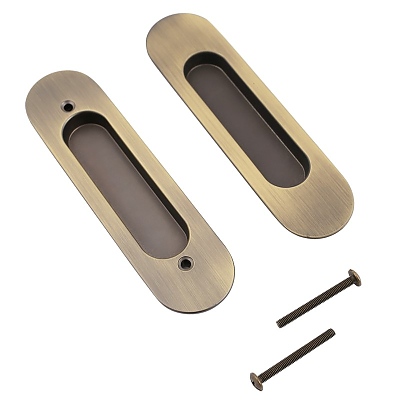 Вградена метална дръжка за врата 150х40х11 антик к-кт 2бр