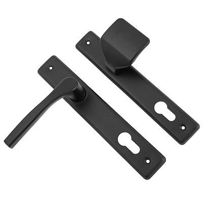 Дръжка за врата 90/36мм секретна - едностранно пасивна - черна